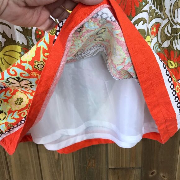 Cato Woman Multicolored Floral Linen Rayon Blend A-line Skirt Side Zip Size 16W - Picture 5 of 16